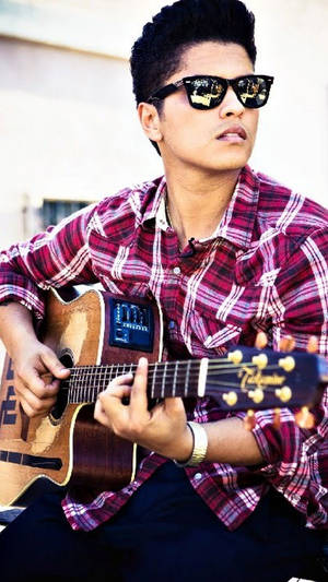 Young Bruno Mars With Guitar Wallpaper