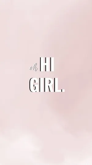 Young Girl's Charming Greeting In Soft Pink Glow Wallpaper