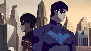 Young Justice Nightwing With Robin Wallpaper