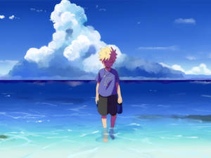 Young Moving Naruto Blue Ocean Wallpaper