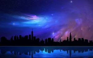 Your Name Building And Night Sky Wallpaper
