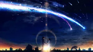 Your Name Mitsuha And Taki Meteor Shower Wallpaper