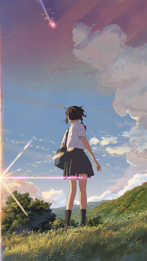 Your Name Mitsuha In The Field Wallpaper
