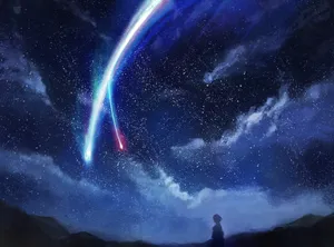 Your Name Mitsuha Silhouette Wallpaper