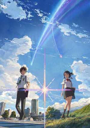 Your Name Mitsuha, Taki And The Comet Wallpaper