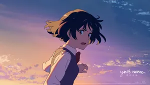 Your Name Short Haired Mitsuha Miyamizu Wallpaper