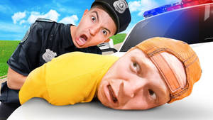 Youtuber Unspeakable With Police Man Wallpaper
