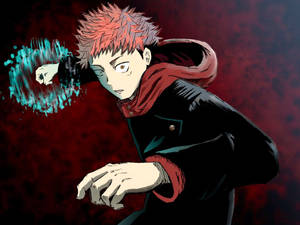 Yuji Itadori's Black Flash In Jujutsu Kaisen Wallpaper