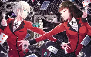 Yumeko And Kirari In Kakegurui Anime Wallpaper