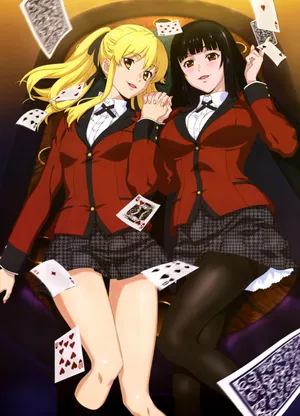 Yumeko Jabami And Mary Saotome In Kakegurui Wallpaper