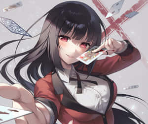 Yumeko Jabami Card Flourish Anime Artwork Wallpaper