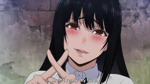 Yumeko Jabami In Kakegurui Crossing Her Fingers Wallpaper