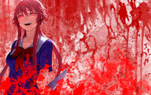 Yuno Gasai Blood Rain Wallpaper
