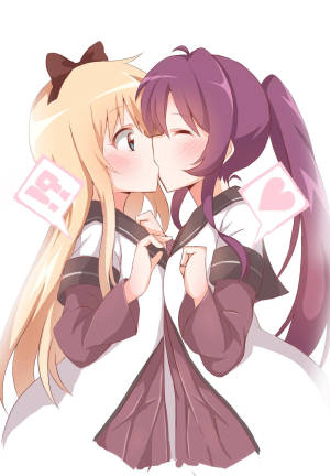 Yuruyuri Women Kissing Wallpaper