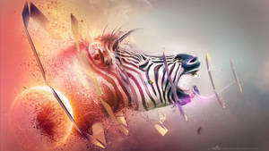 Zebra Digital Art Wallpaper