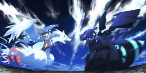 Zekrom And Reshiram In Field Wallpaper