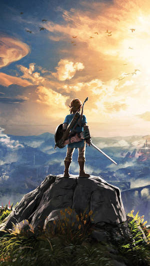 Zelda On Mountain Peak Wallpaper