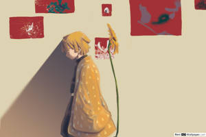 Zenitsu And Sunflower Wallpaper
