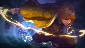 Zenitsu With Blue Explosion Wallpaper