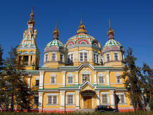 Zenkov Cathedral In Almaty Kazakhstan Wallpaper