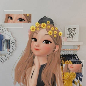 Zepeto Aesthetic Sunflower Crown Girl Wallpaper