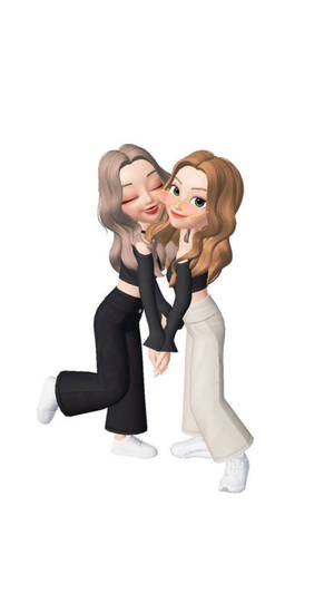 Zepeto Bestfriends In Flare Pants Wallpaper