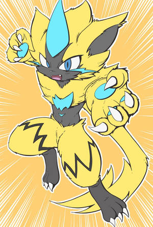 Zeraora Yellow Aesthetic Attack Wallpaper