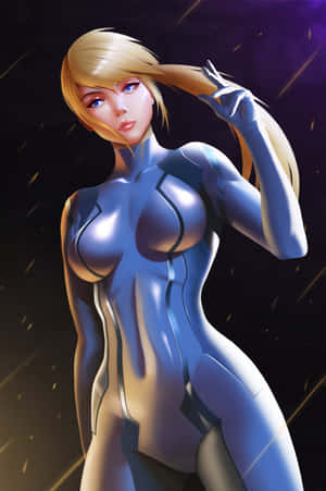 Zero Suit Samus In Action Wallpaper