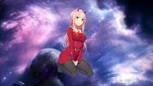 Zero Two And Galaxy Wallpaper