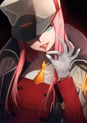 Zero Two Fierce Portrait Wallpaper