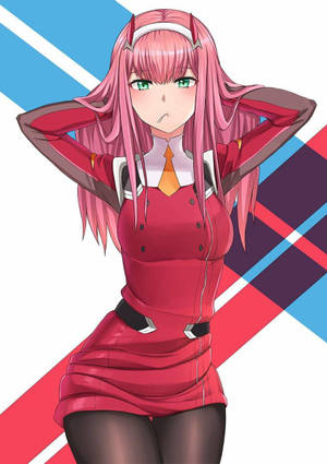 Zero Two Hands On Head Wallpaper