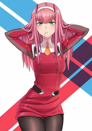 Zero Two Hands On Head Wallpaper