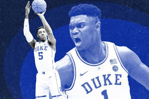 Zion Williamson Blue Monochrome Wallpaper