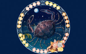 Zodiac Sign Cancer Ocean Art Wallpaper