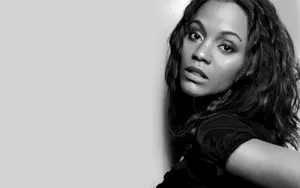 Zoe Saldana Greyscale Portrait Photograph Wallpaper