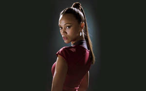 Zoe Saldana Star Trek Red Costume Wallpaper