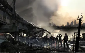 Zombie Apocalypse Scene Wallpaper