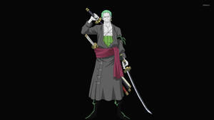 Zoro One Piece With Green Highlights Wallpaper